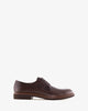 Men's brown grained leather lace-up shoes