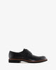 Men's black grained leather lace-up shoes