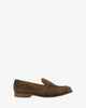 Men's earth-coloured split leather moccasins