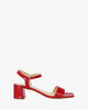 Red patent sandals