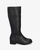 Flat boots in black faux leather