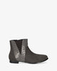 High-top booties in grey croc and faux suede