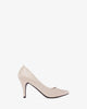 Elegant beige patent pumps