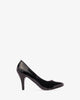 Elegant black patent pumps