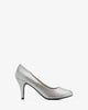 Elegante pumps aus silbernem lederimitat