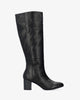 Botte haute en simili cuir noire