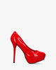 Décolleté in vernice rossa con tacco a spillo 14 cm