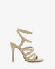 Beige faux leather strappy sandals