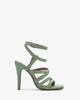 Mint faux leather strappy sandals