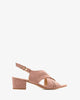 Nude embossed faux leather sandals