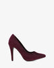 Heeled shoes in bordeaux faux suede