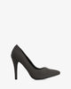 Heeled shoes in grey faux suede