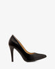 Heeled shoes in black faux leather
