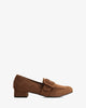 Moccasins in brown faux suede and buckle detail