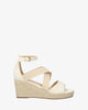 Off-white faux suede espadrilles with jute wedge