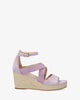 Purple faux suede espadrilles with jute wedge