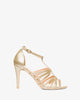 Gold faux leather heeled sandals