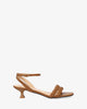Brown faux leather sandals