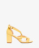 Yellow faux leather sandals