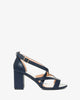 Navy faux leather sandals