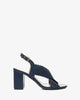 Braided navy faux leather sandals
