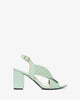 Braided mint faux leather sandals