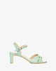 Mint embossed faux leather sandals