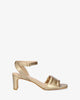Gold faux leather sandals