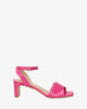 Pink faux leather sandals