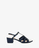 Navy faux leather sandals