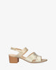 Gold embossed faux leather sandals