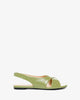 Olive faux leather flat sandals