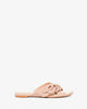 Nude faux leather flat sandals
