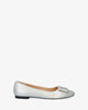 Flat ballerinas in silver faux leather