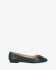 Flat ballerinas in green faux leather