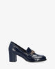 Loafer aus lacklederimitat in marineblau