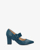 Classic pumps in blue faux leather