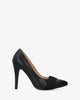Fine tip stilettos in black faux leather
