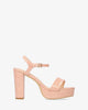 High heeled croc soft nude sandal