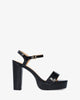 High heeled croc soft black sandal