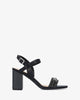 Squared heel sandal in soft black