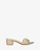 Squared heel mule in soft golden material