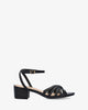 Squared heel sandal in black soft material