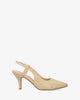 Backless snake beige pump