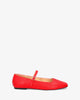 Flat red ballerinas made in soft faux leather