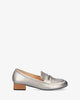 Loafer mit absatz in soft altsilber farbe