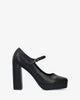 Heeled mary jane in soft black colour