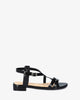 Soft black flat sandals