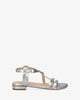 Soft silver flat sandals