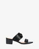 Square-heeled black colour mule